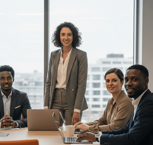 MyHives team in a boardroom